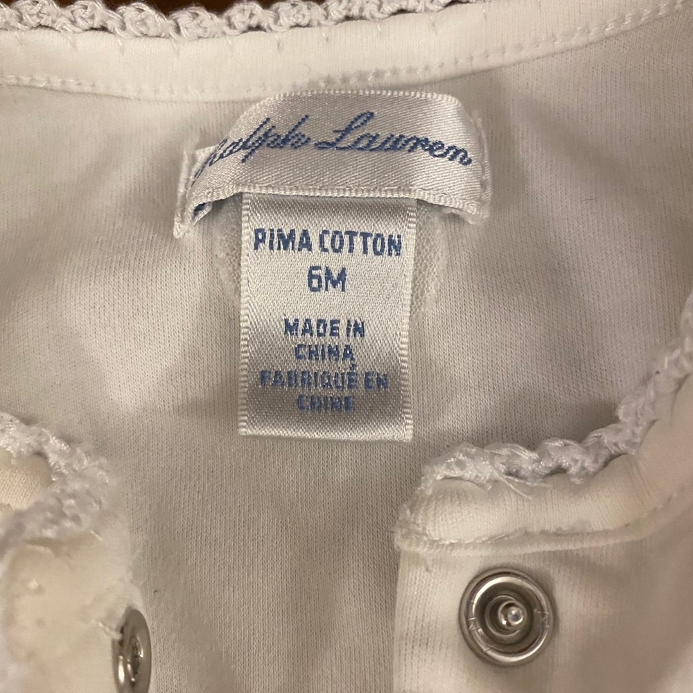Ralph Lauren Footed Onesie - Baby Girls 6 mo